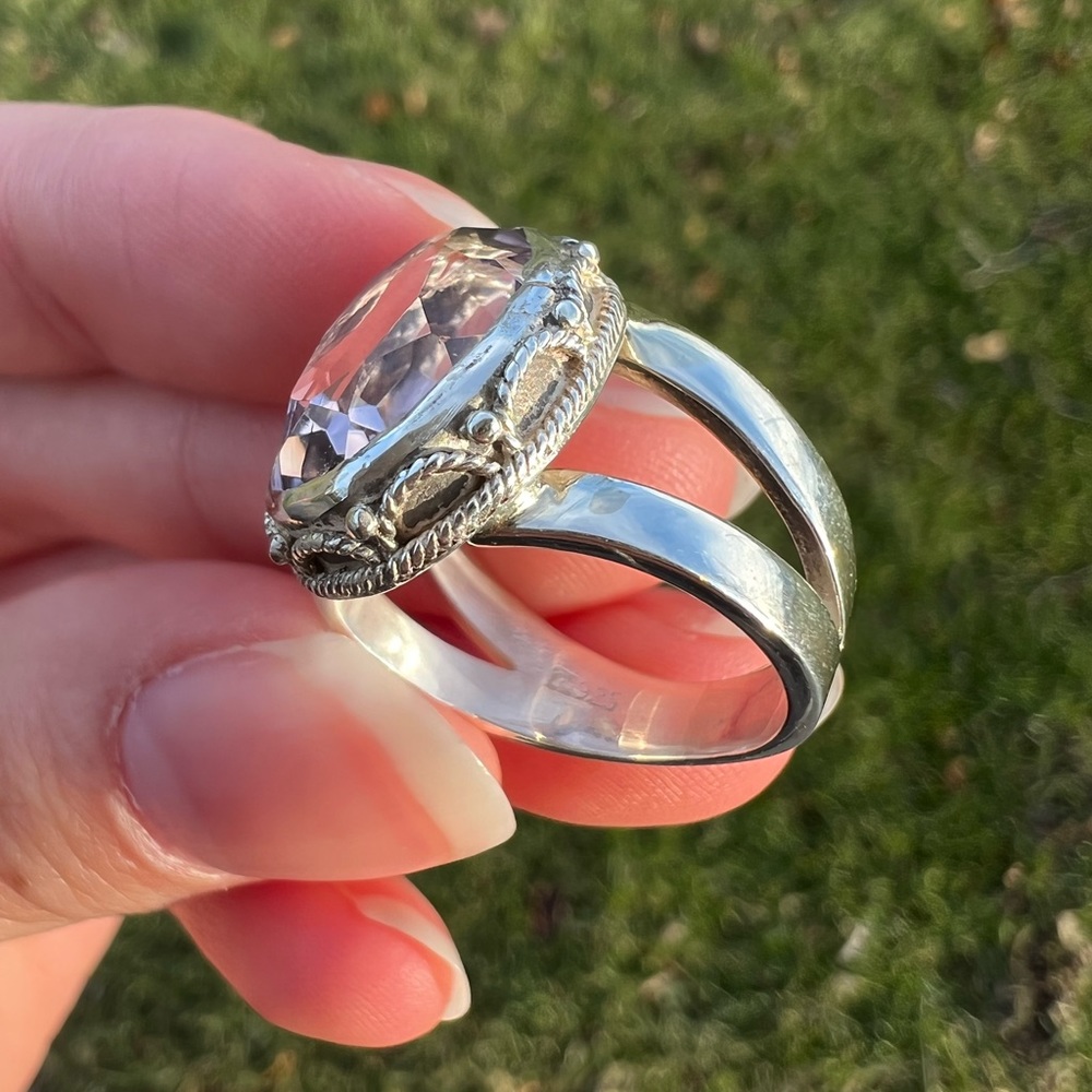 Custom Conversion Sterling Silver Amethyst Ring S… - image 6